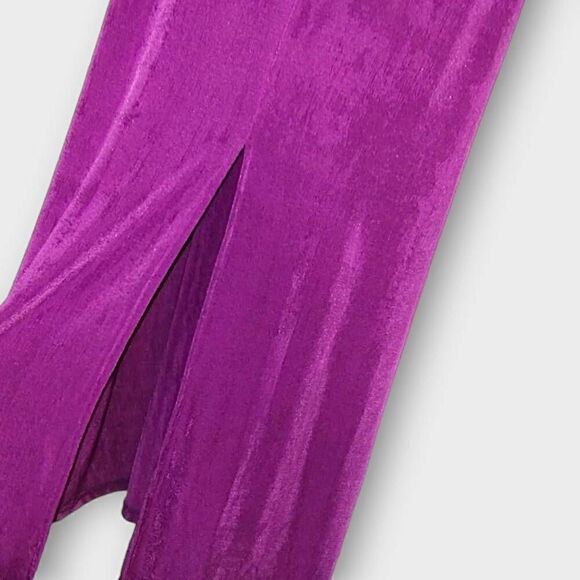 Lulus Womens Dress Sz Medium Maxi Purple Jersey Backless Long Sleeves Retro 20s‎ - Picture 15 of 16